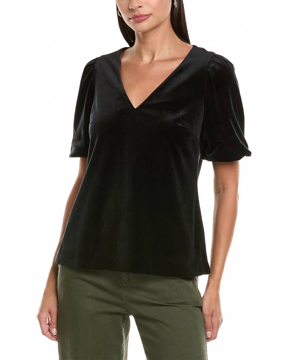 Clair Velvet Topper In Black