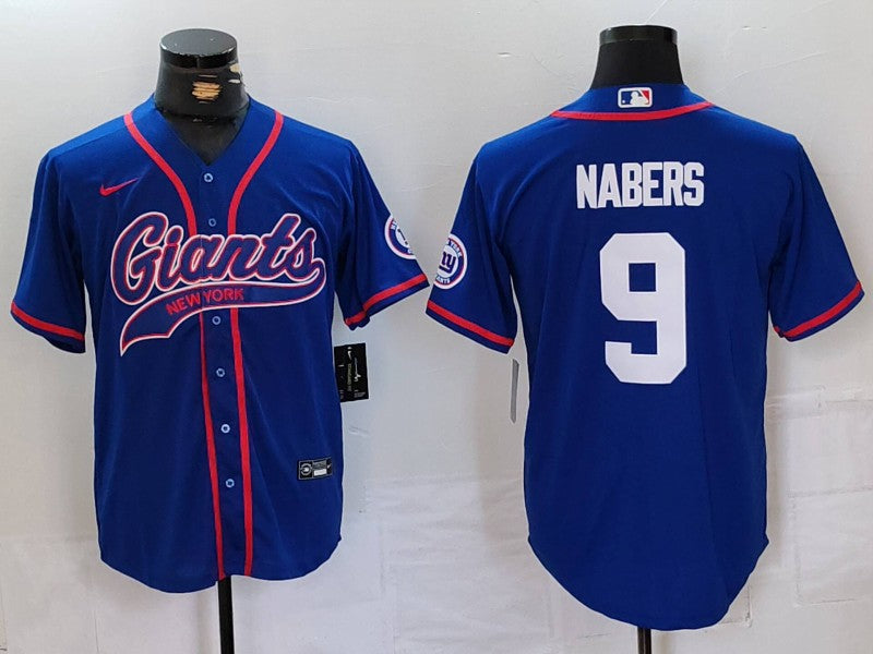 Men's New York Giants Malik Nabers #9 Royal Game Jersey1