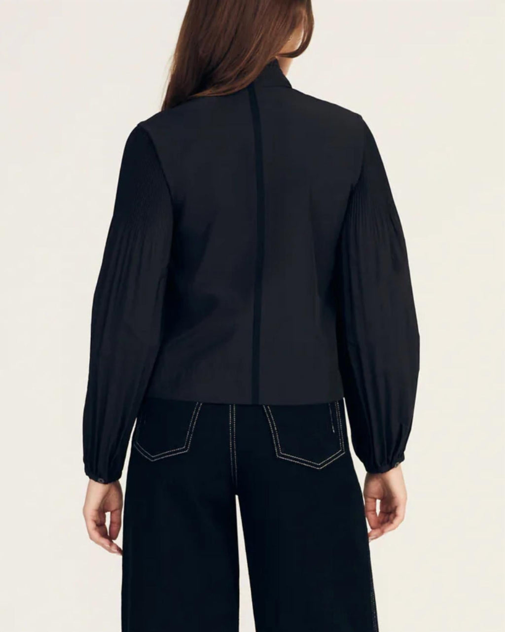 Lupa Pleated Sleeve Top In Black