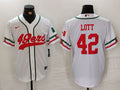 Men's San Francisco 49ers Ronnie Lott #42 White Player Game jersey