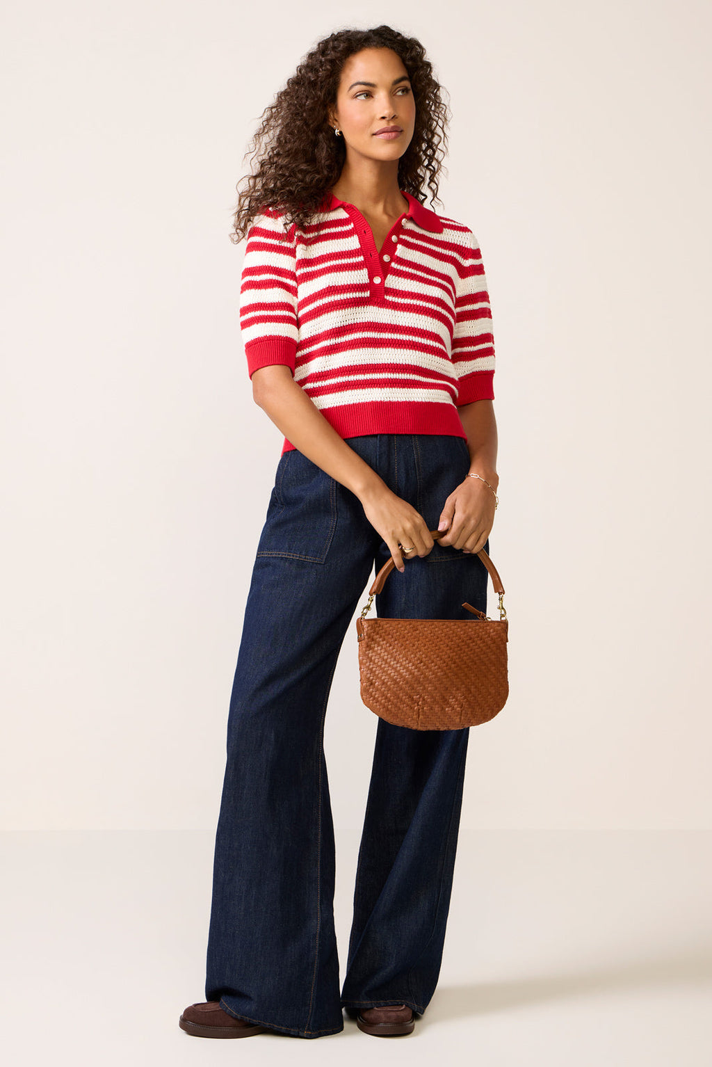 Women's Monica Henley Polo Sweater Top