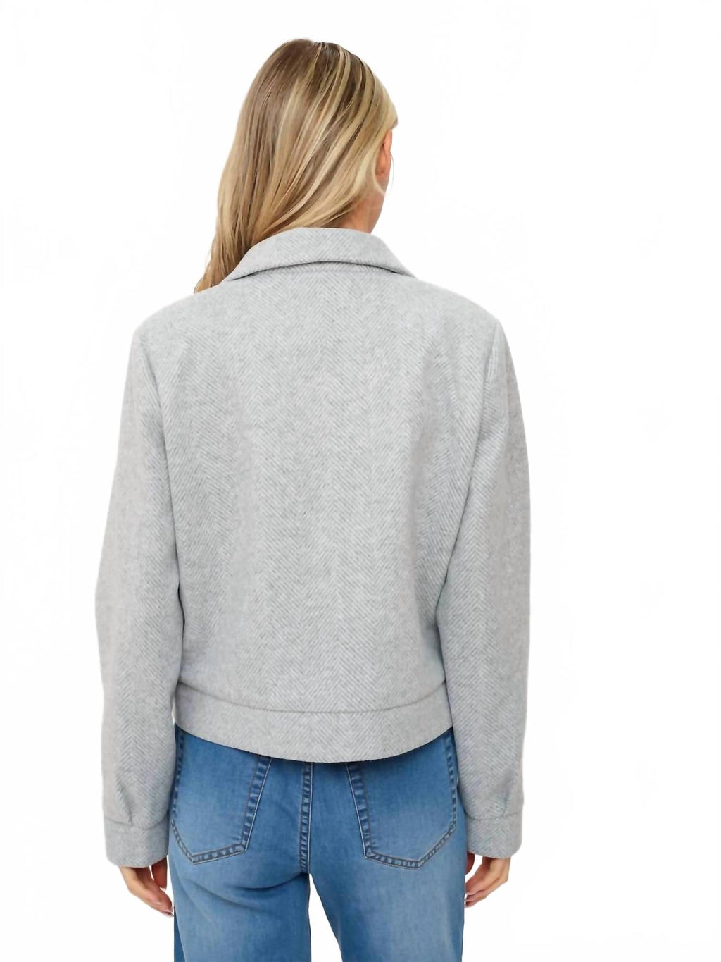 Katrina Herringbone Jacket In Grey