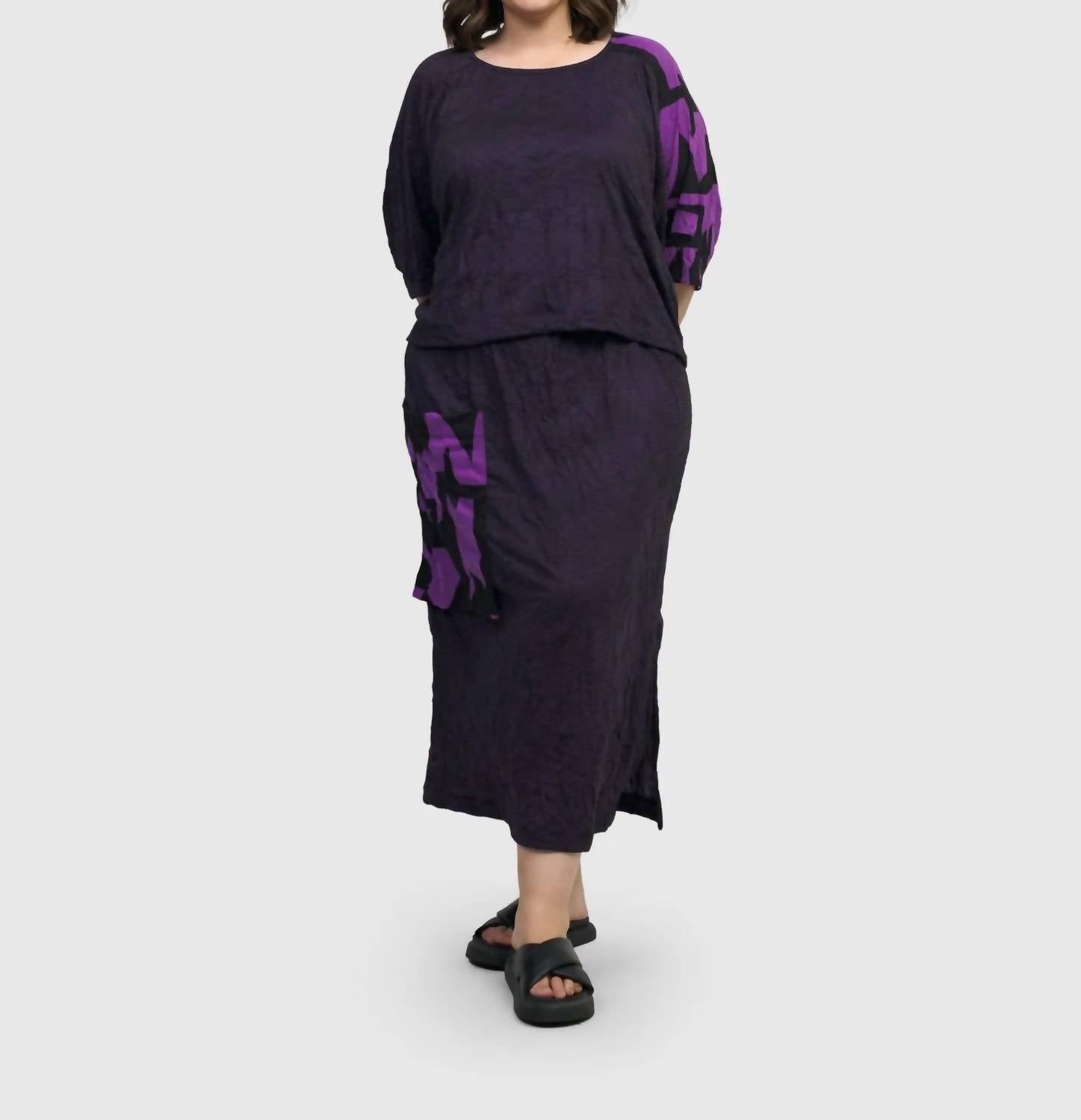 Asteroid Pencil Skirt In Violet