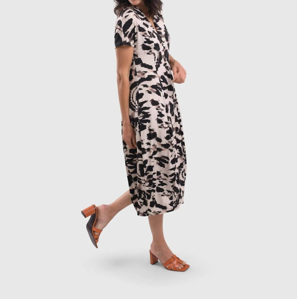 Jane Cocoon Midi Dress In Tie Dye