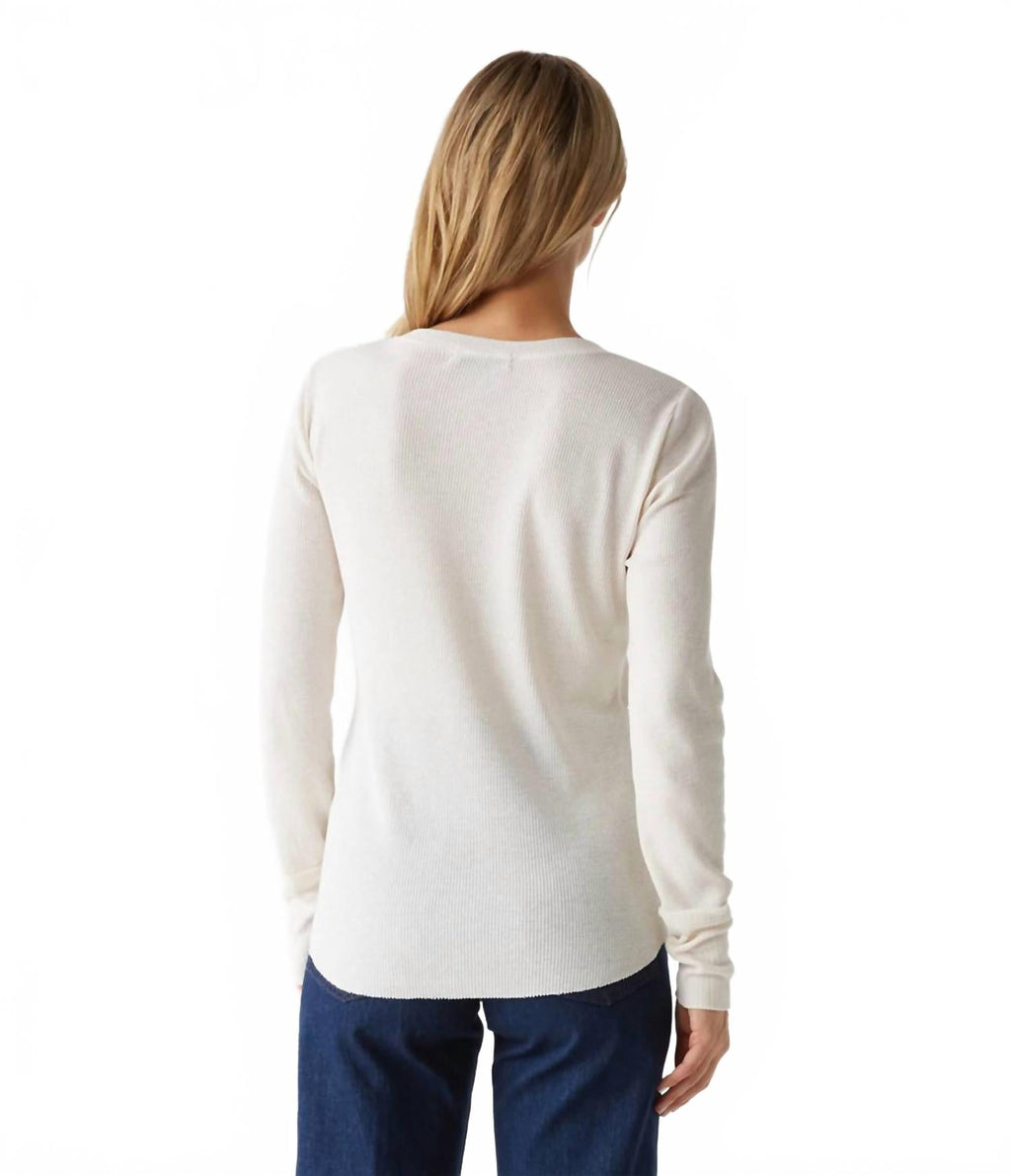 Regan Thermal Henley Tee In Chalk