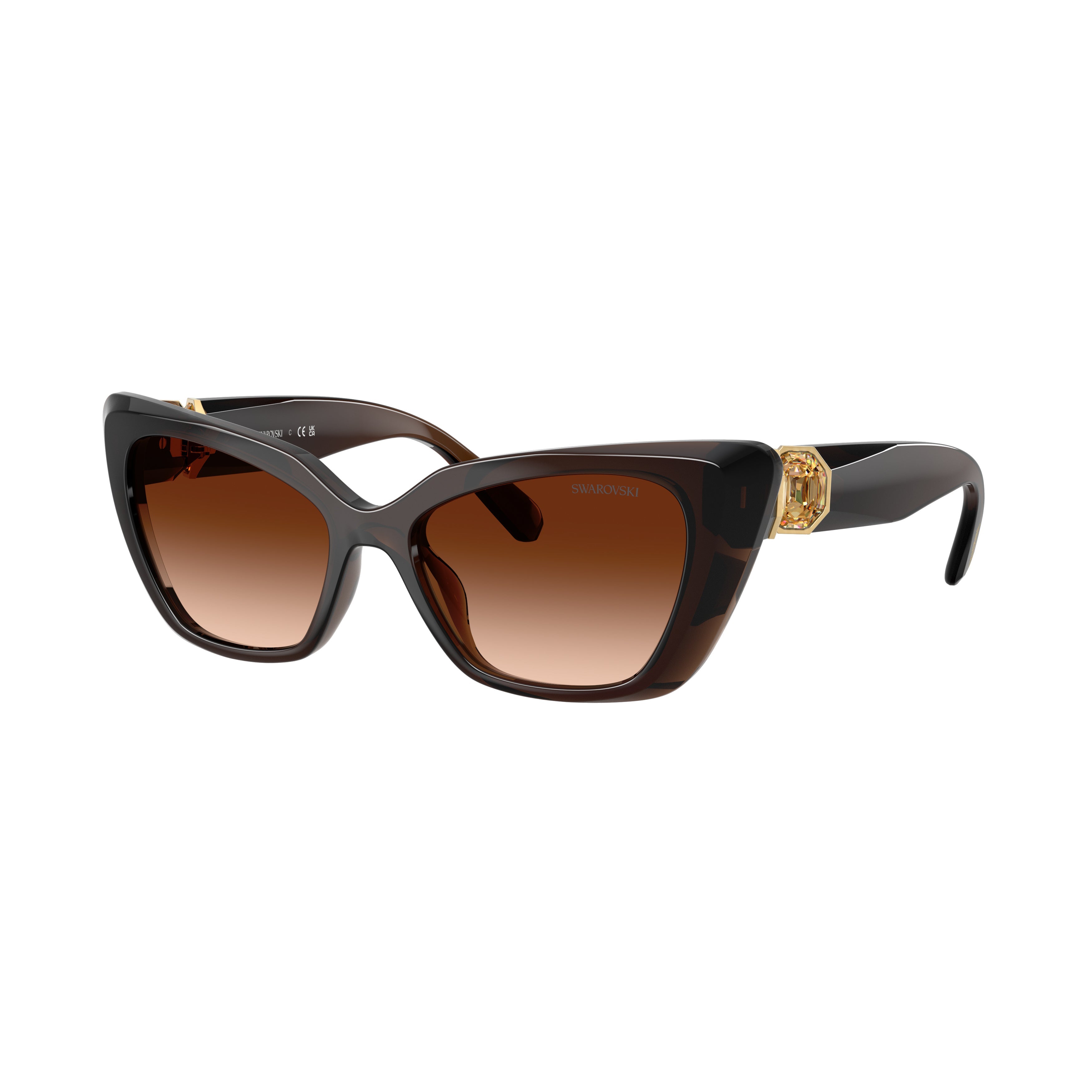 0Sk6047 Bold Cat-Eye Sunglasses with Gradient Lenses