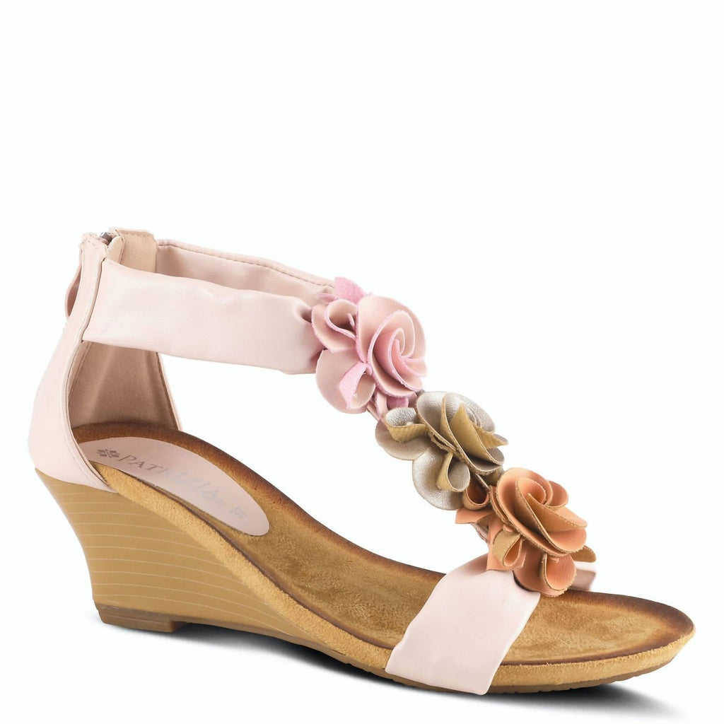 Women's Harlequin Wedge Sandal In Peach Multi