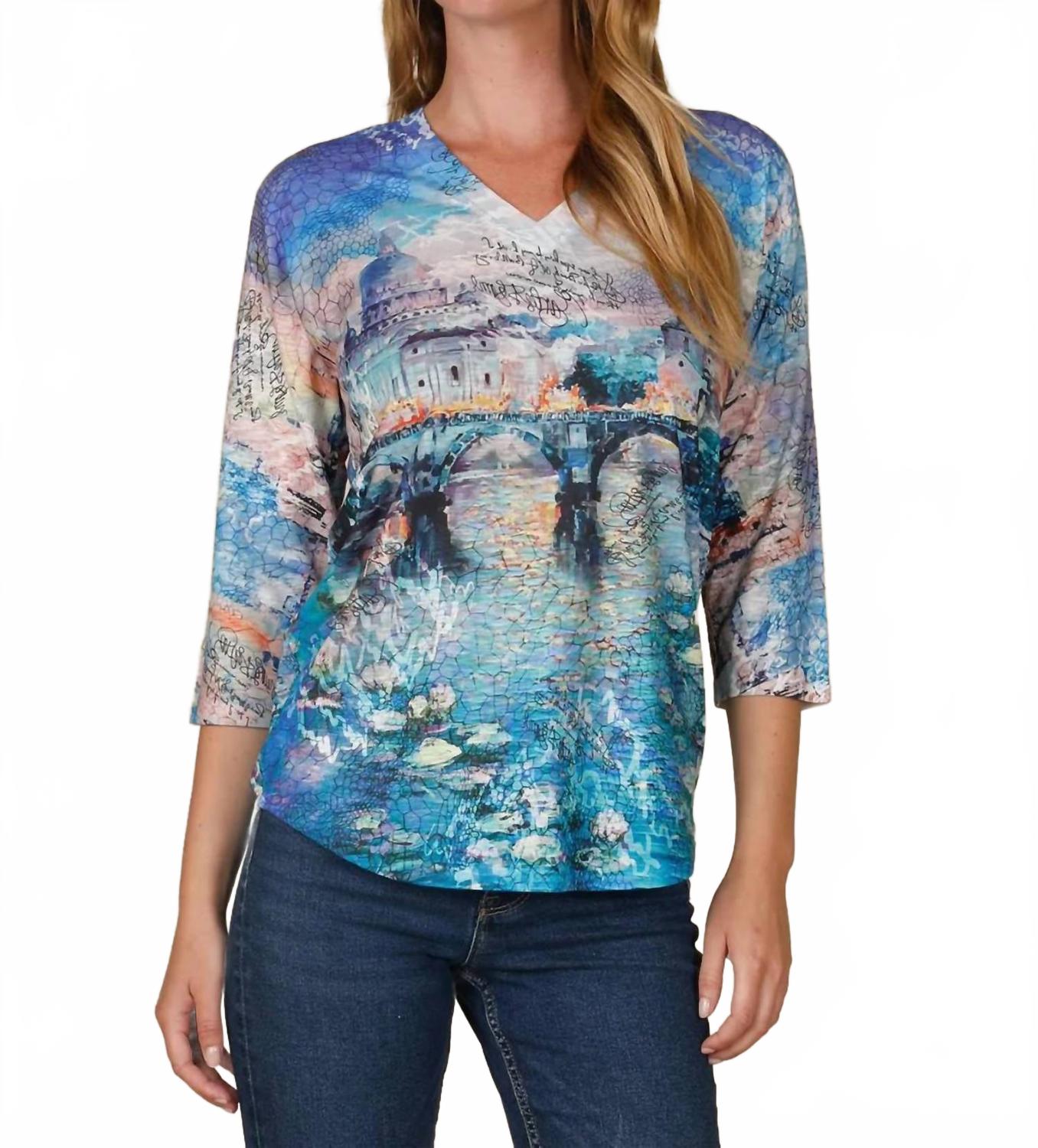 V Neck Knit Top In Royal,black,white