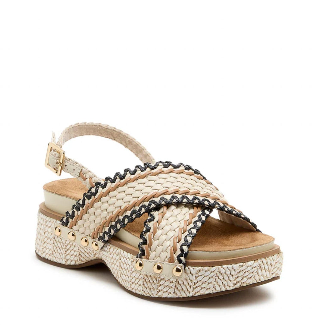Women's Pace Platform Raffia Sandals In Shell