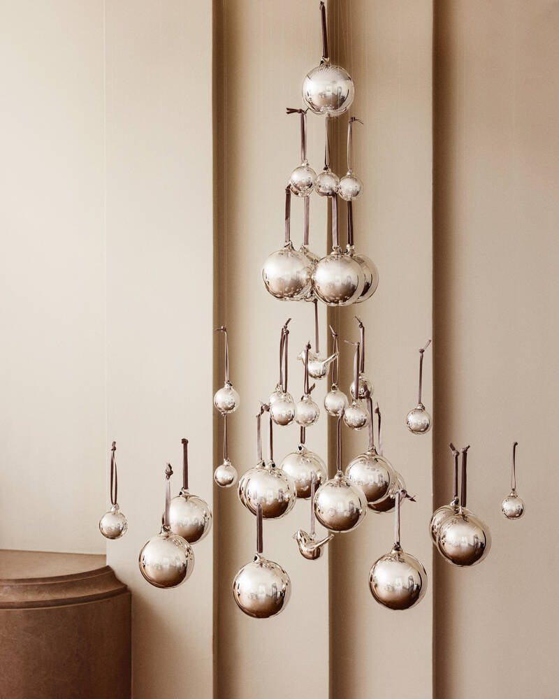 Iittala glass ball 80mm silver mirror 5 piece set