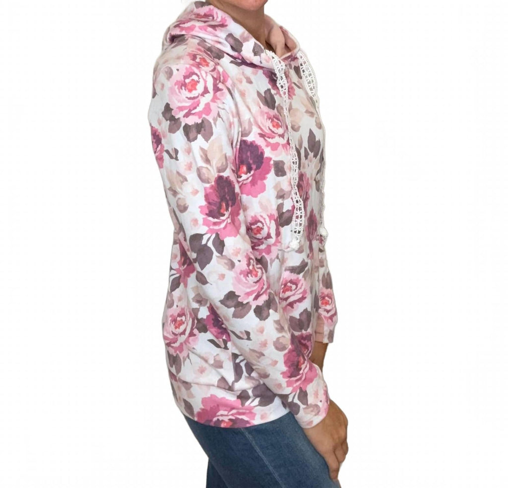 Hailey Pullover Hoodie In Autumn Blossom