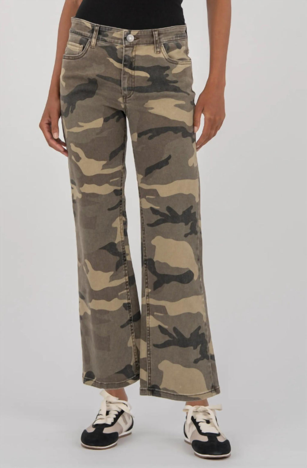 Kelsey High Rise Ankle Flare Jeans In Olive