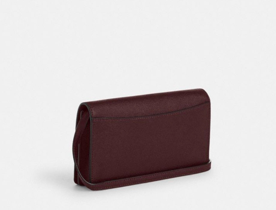 NWT Coach Anna Foldover Clutch/Crossbody Leather bag In Merlot
