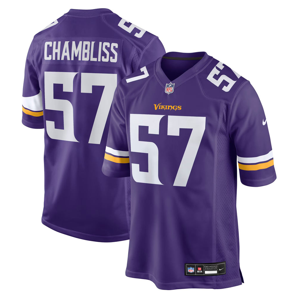Minnesota Vikings Chaz Chambliss Purple Team Game Jersey