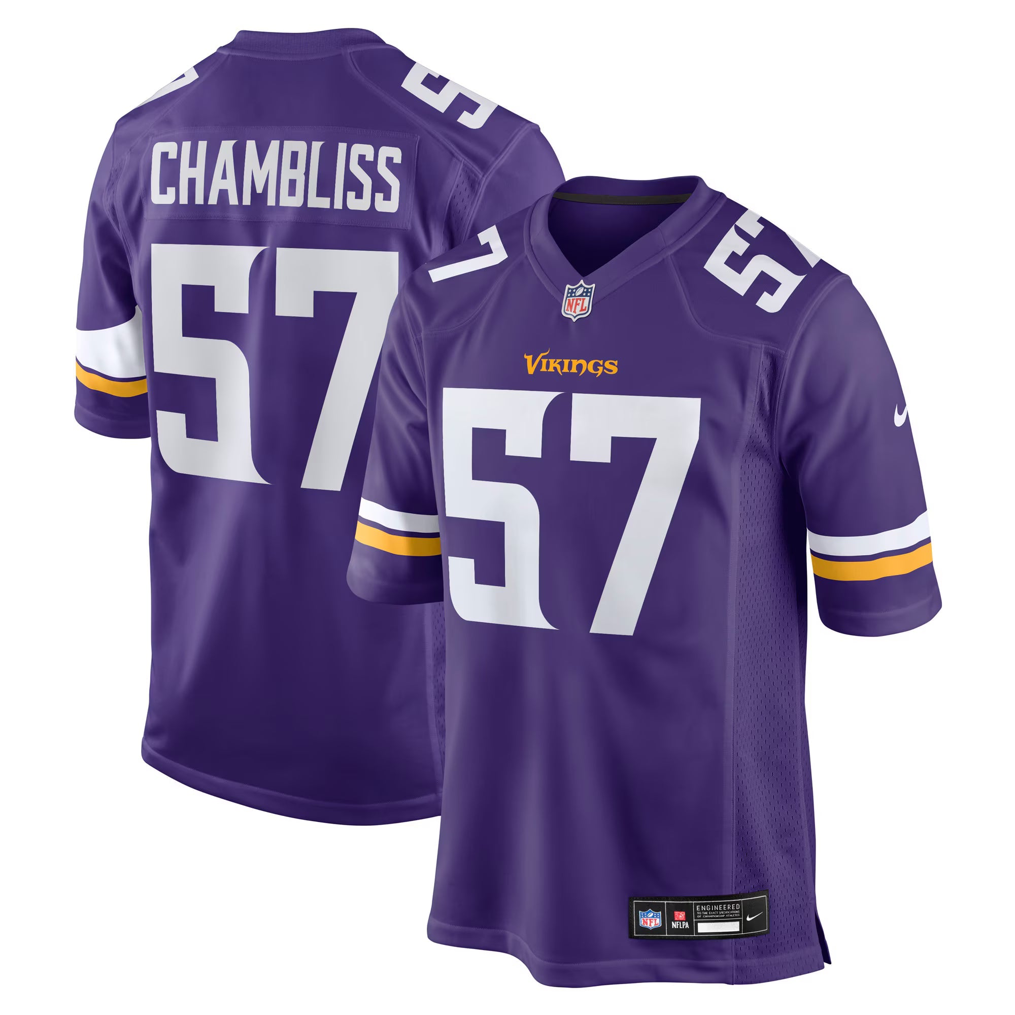 Minnesota Vikings Chaz Chambliss Purple Team Game Jersey