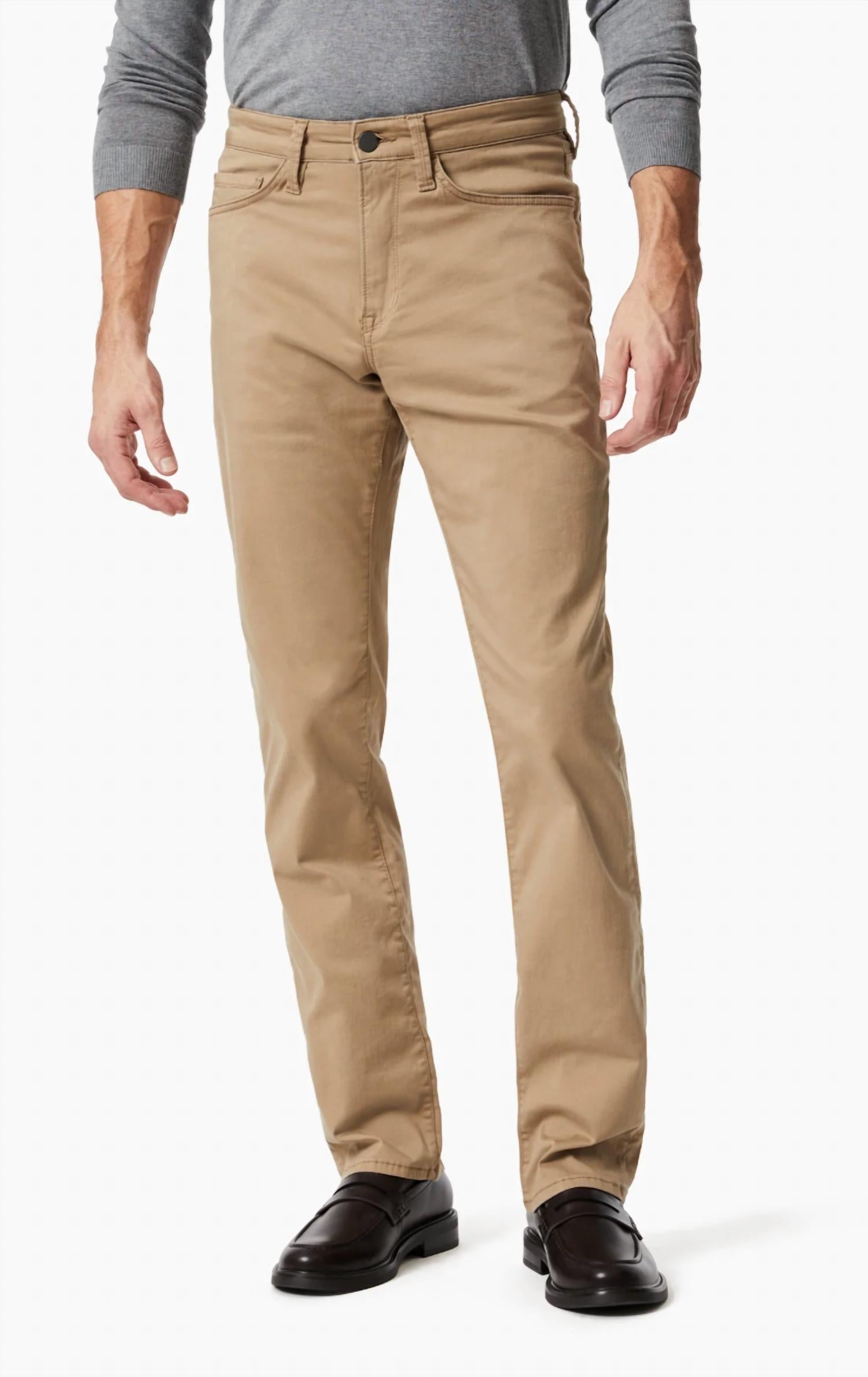 Charisma Relaxed Straight Leg Pants In Khaki Twill