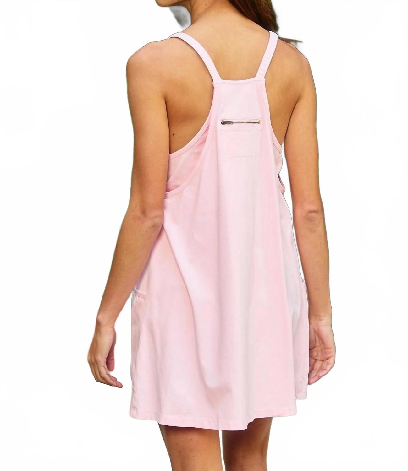 Sporty Mini Dress In Washed Pink