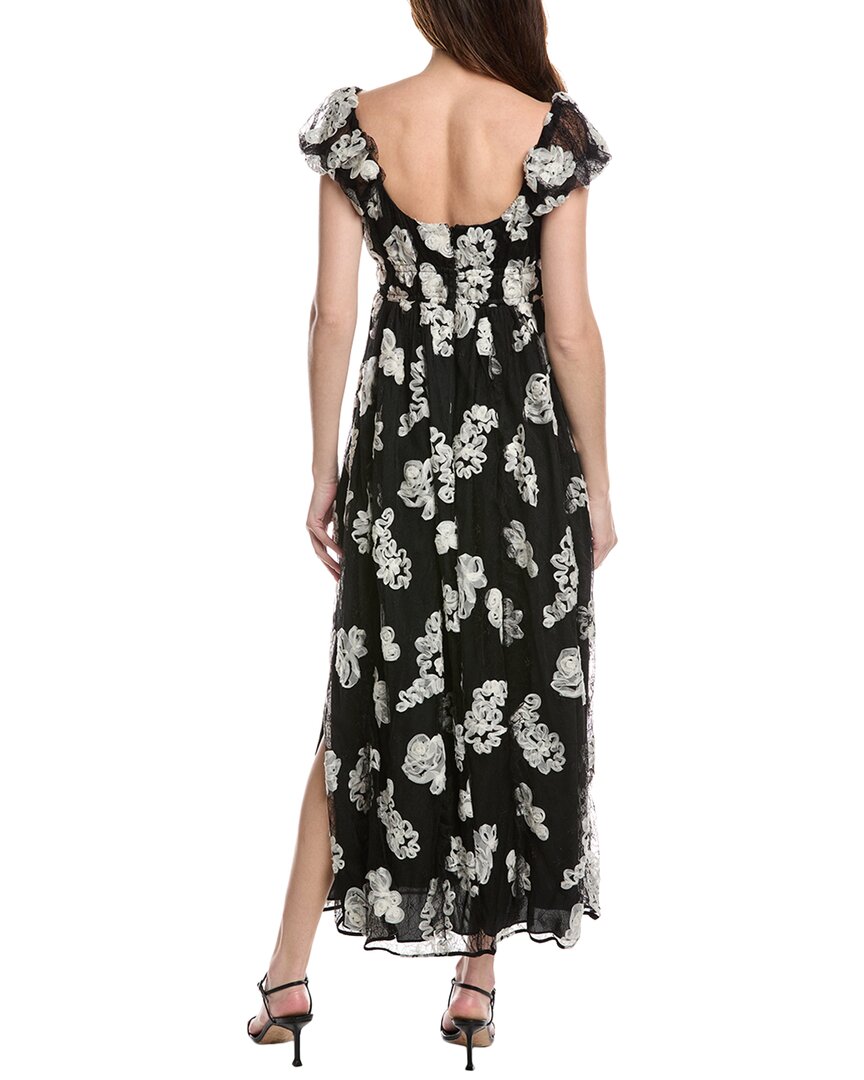Rebecca Taylor Ribbon Lace Silk Maxi Dress