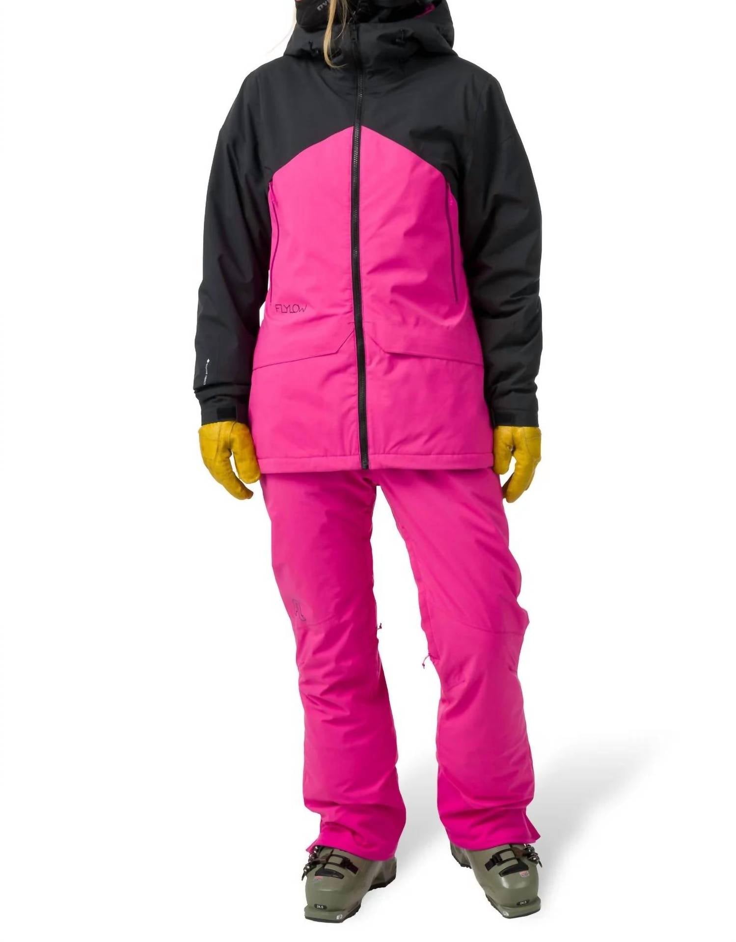 Sarah Insulated Jacket In Black/dragonfruit