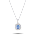 LB Exclusive Platinum 0.33ct Diamond and Sapphire Pendant Necklace MF16-041426
