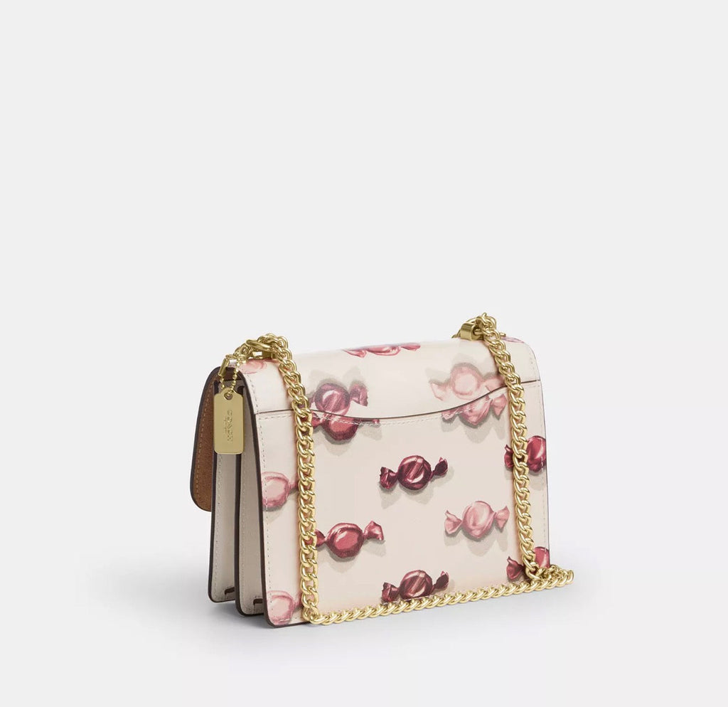 NWT Coach Leather Mini Klare Crossbody Bag With Candy Print