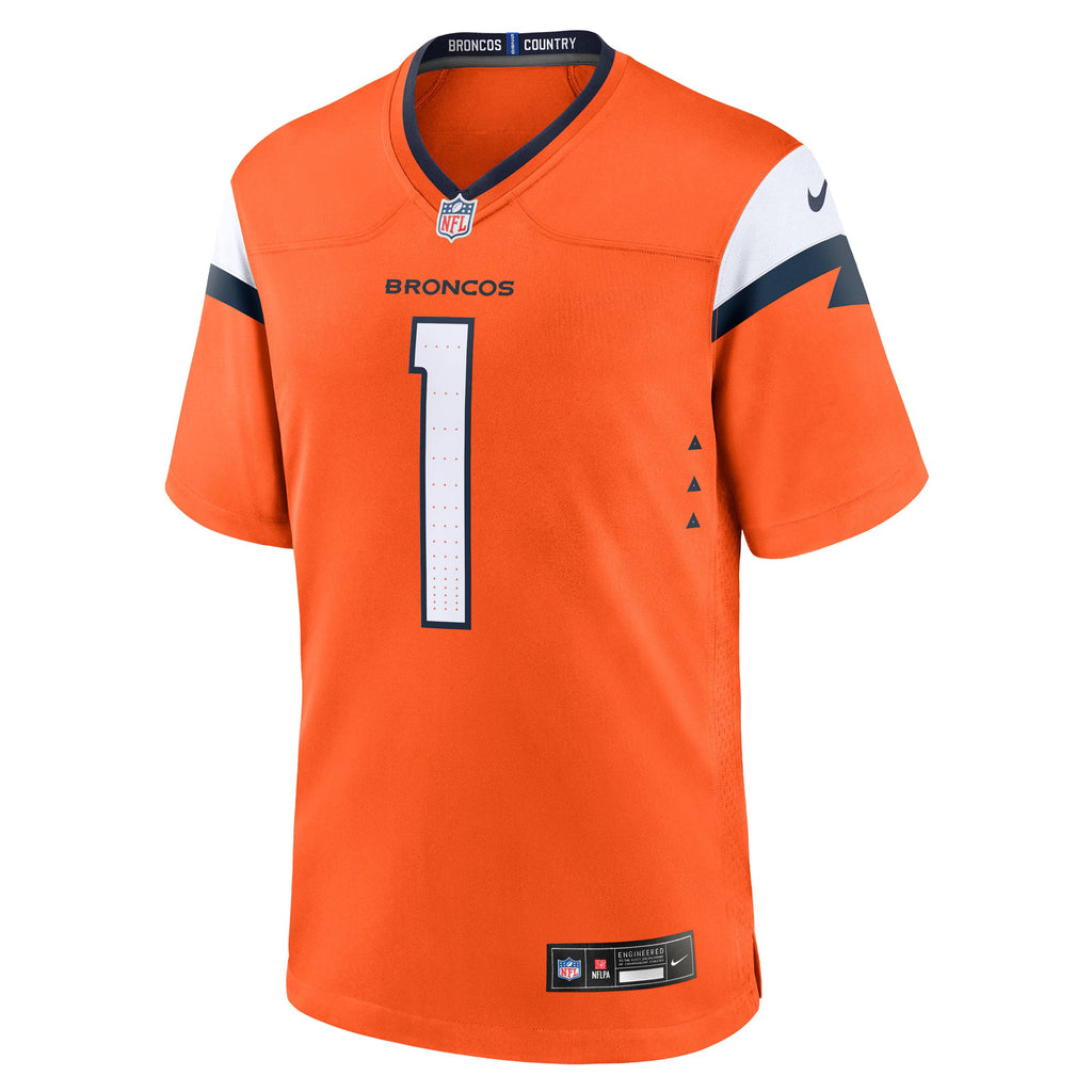 Denver Broncos Number 1 Groom Orange Game Jersey