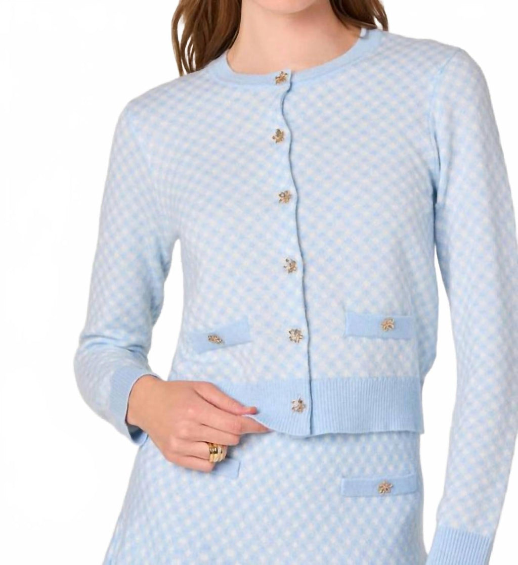 Marian Cardigan In Blue Plaid