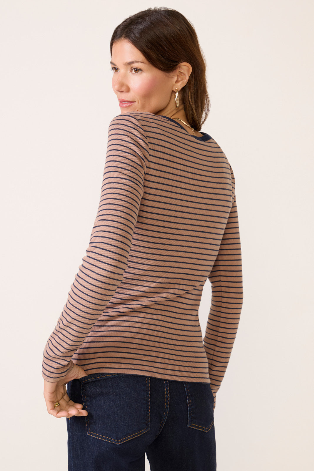 Women's Stella Stripe Henley Top