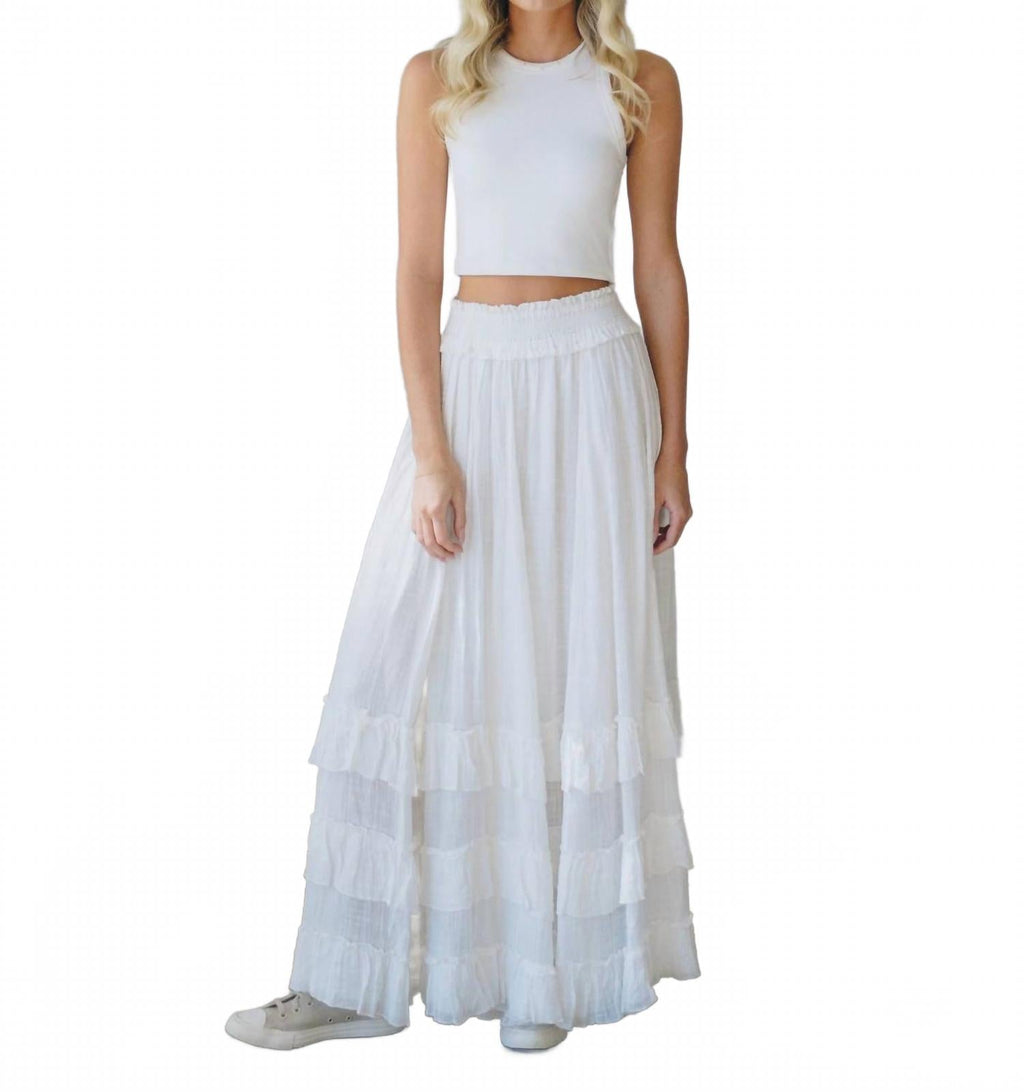 Brynn Maxi Skirt In White