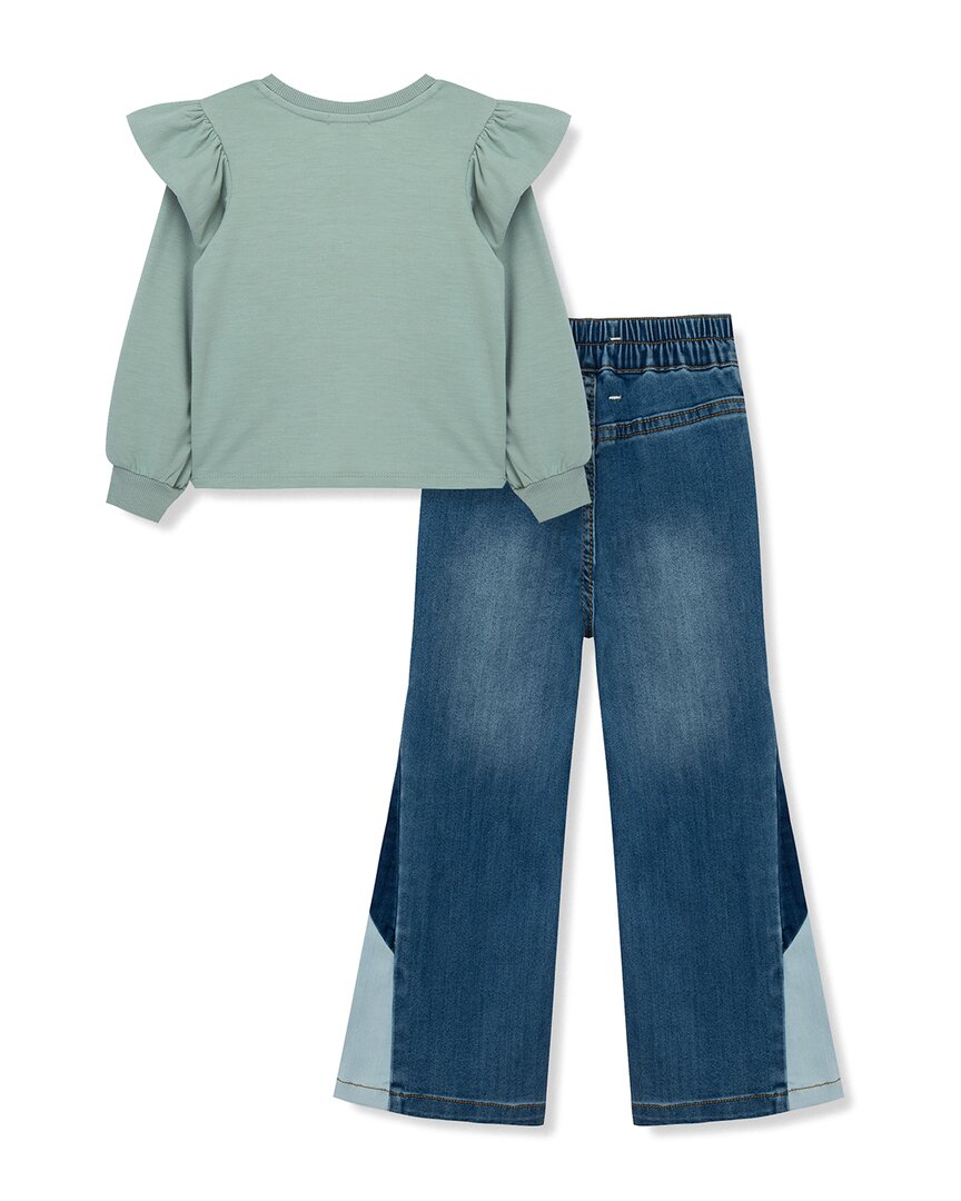 Habitual Knit Top & Patchwork Denim Set