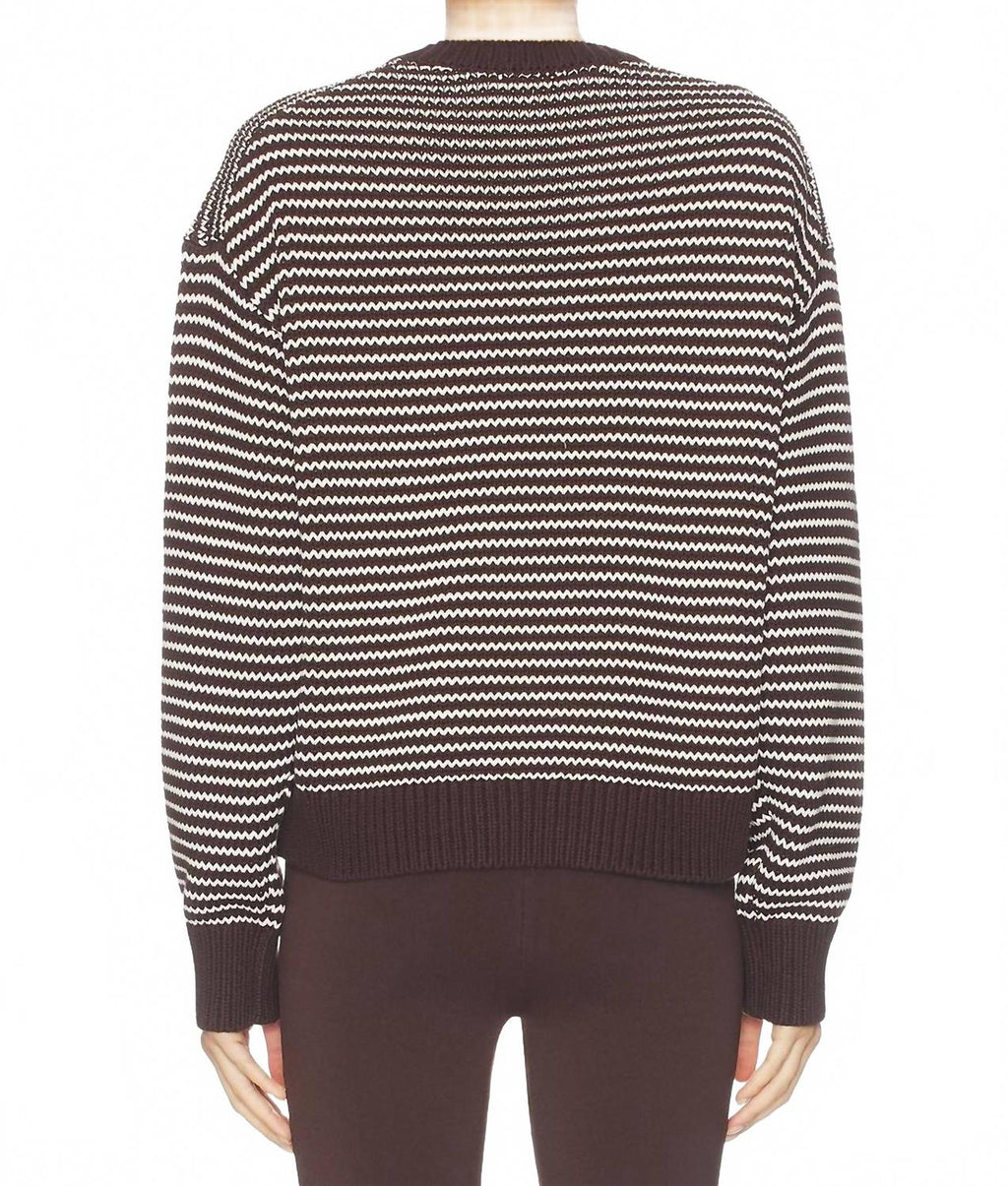 Aura Long Sleeve Jersey Sweater In Mocha