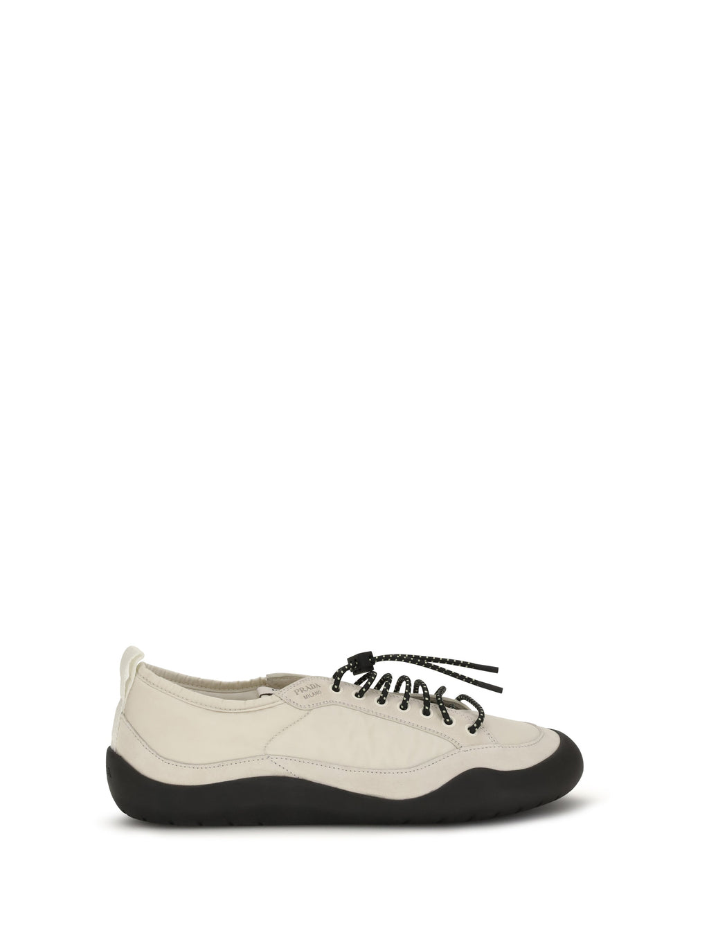 Prada Men Leather And Fabric Sneakers