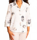 Watercolor Floral Swing Buttoned Shirt In Beige