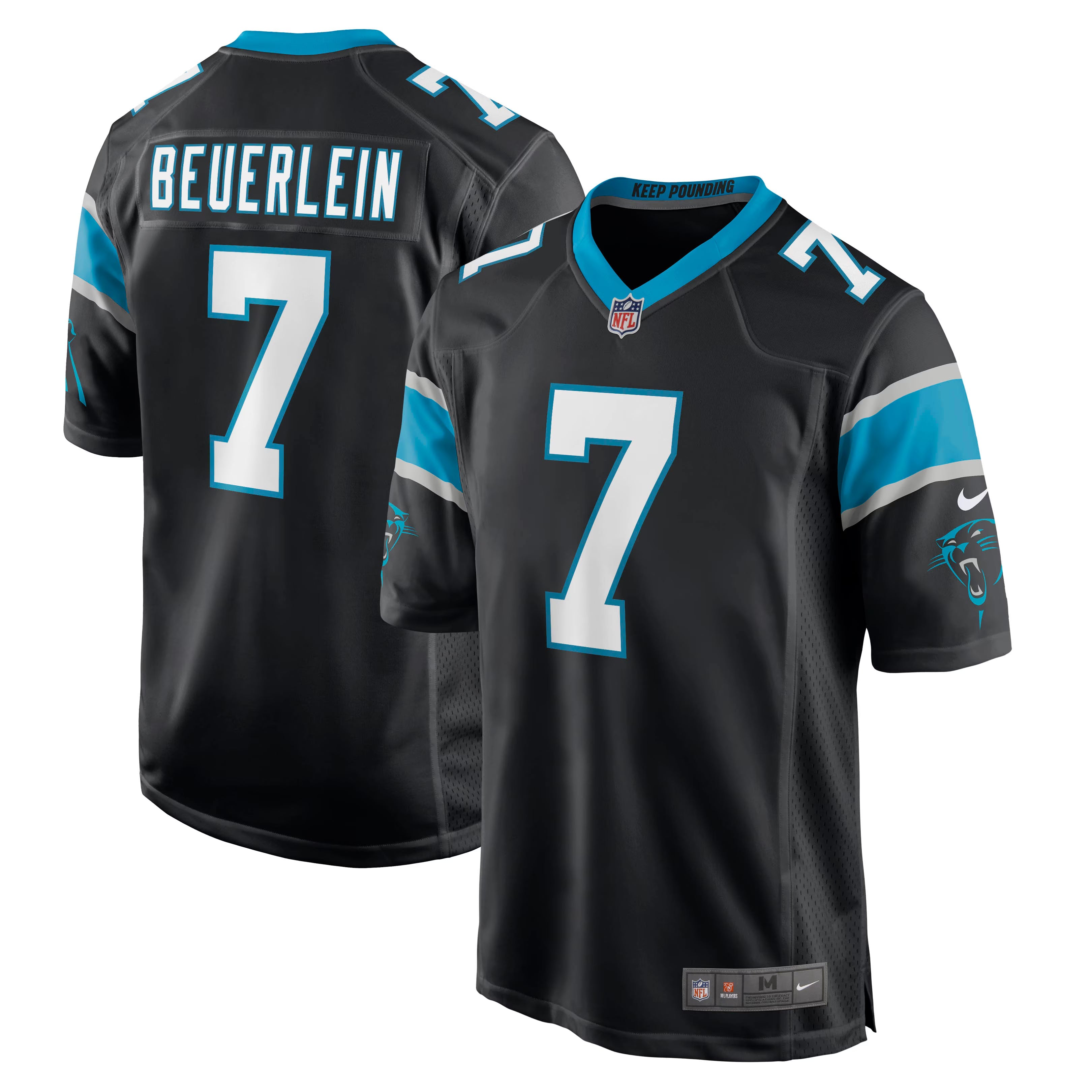 Carolina Panthers Steve Beuerlein Black Retired Player Jersey