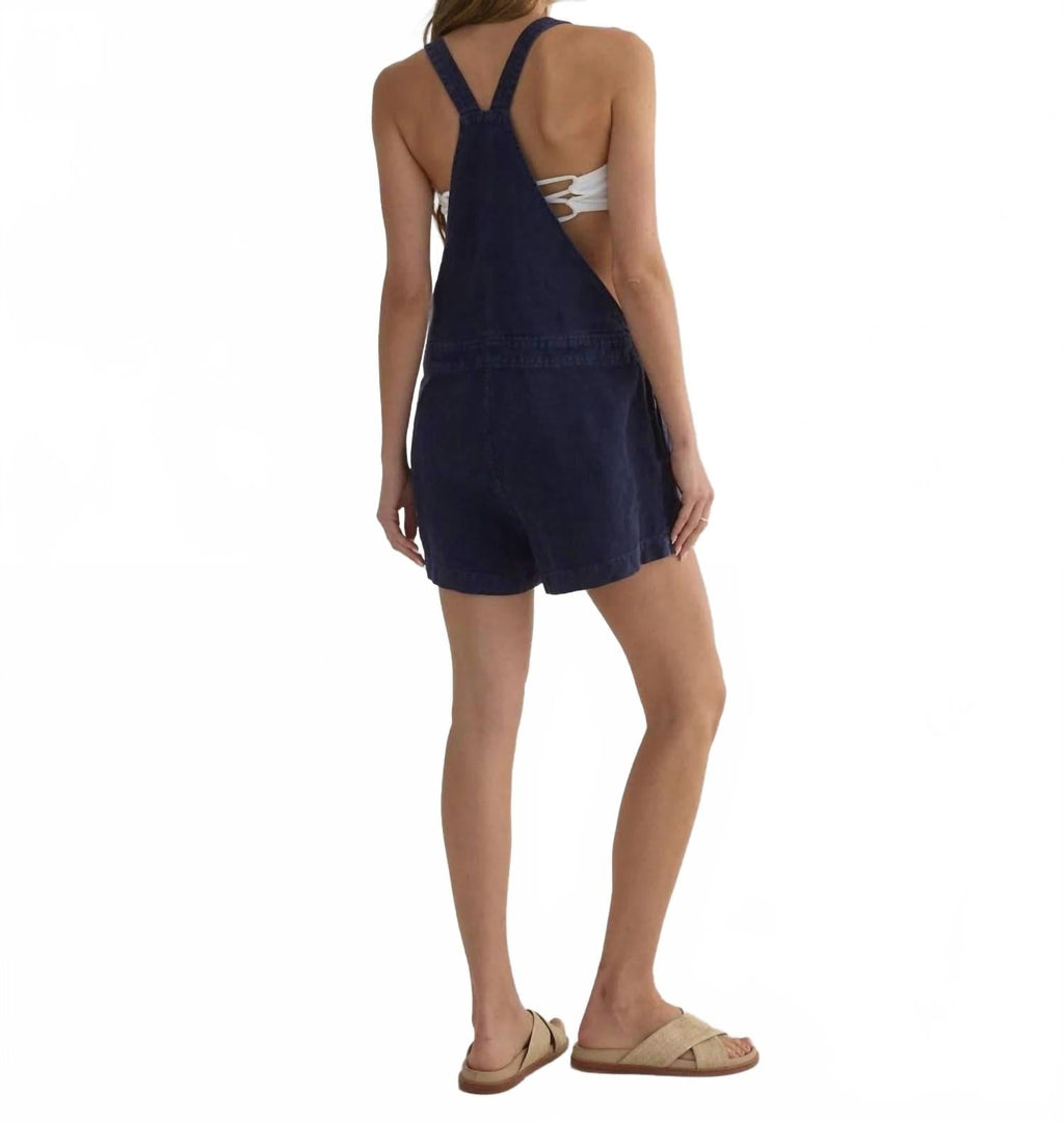 Button Shortall Romper In Navy