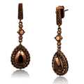 IP Coffee light Brass Earrings with AAA Grade CZ in Light Coffee