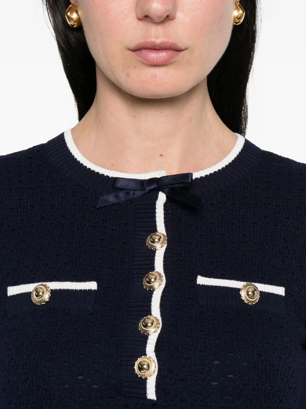 Self-Portrait Women Bow Knit Mini Dress