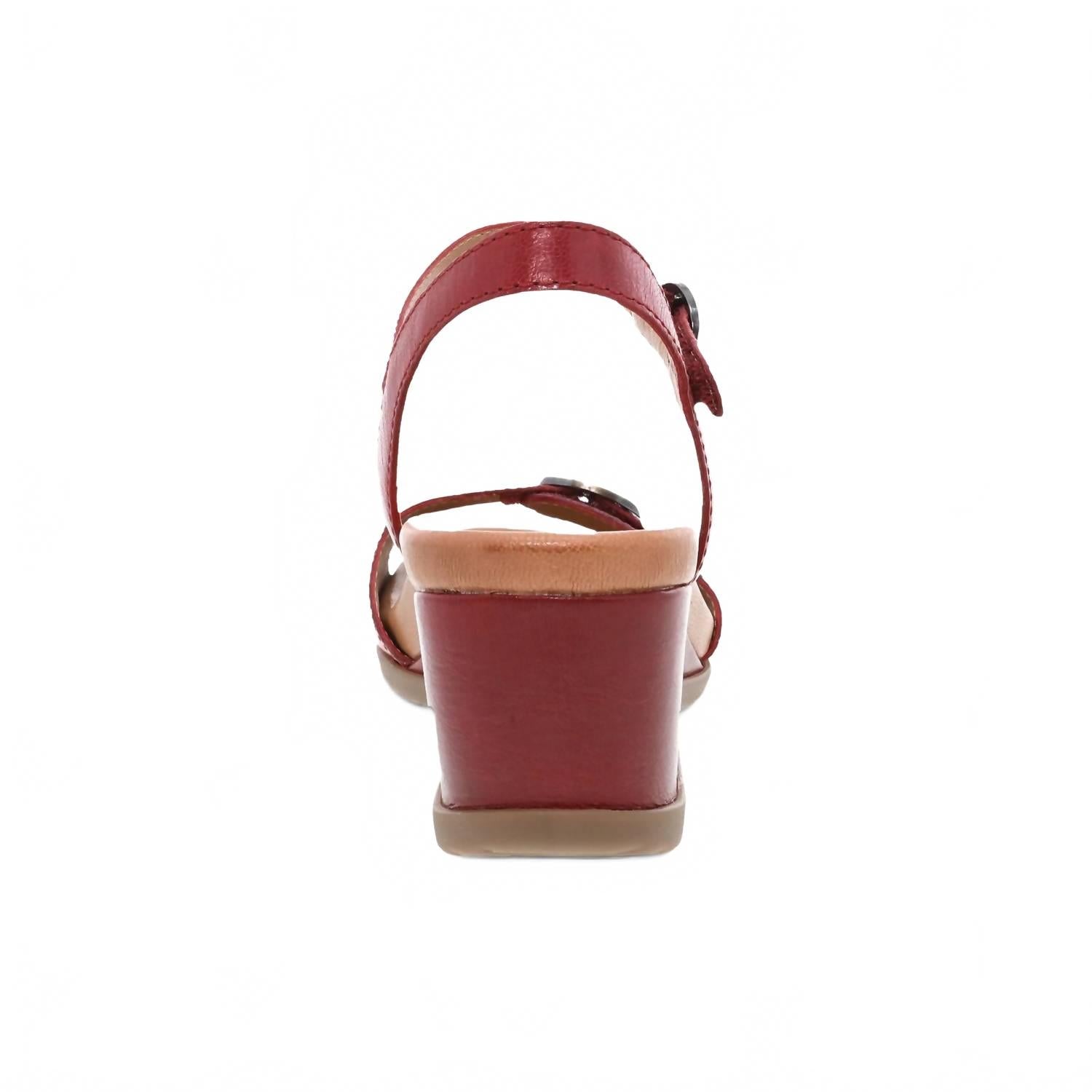 Women's Arielle Leather Wedge Sandals In Red Glazed