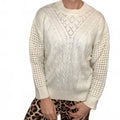Jasmine Open Knit Sweater In Ivory