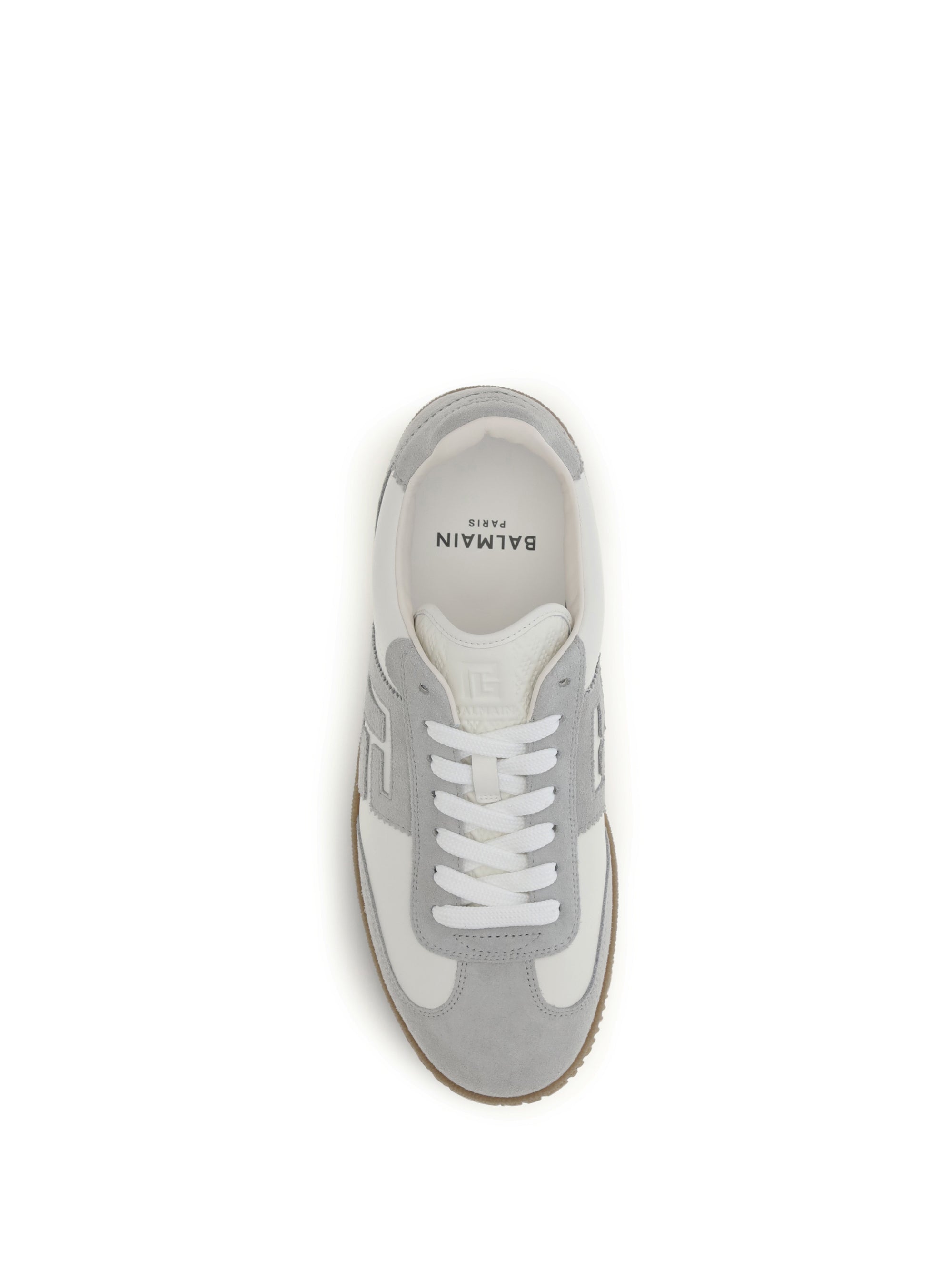 Balmain Men Swan Sneakers In Suede And Smooth Leather