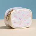 Cherry Pattern Print Mini Zip Keychain Pouch Bag