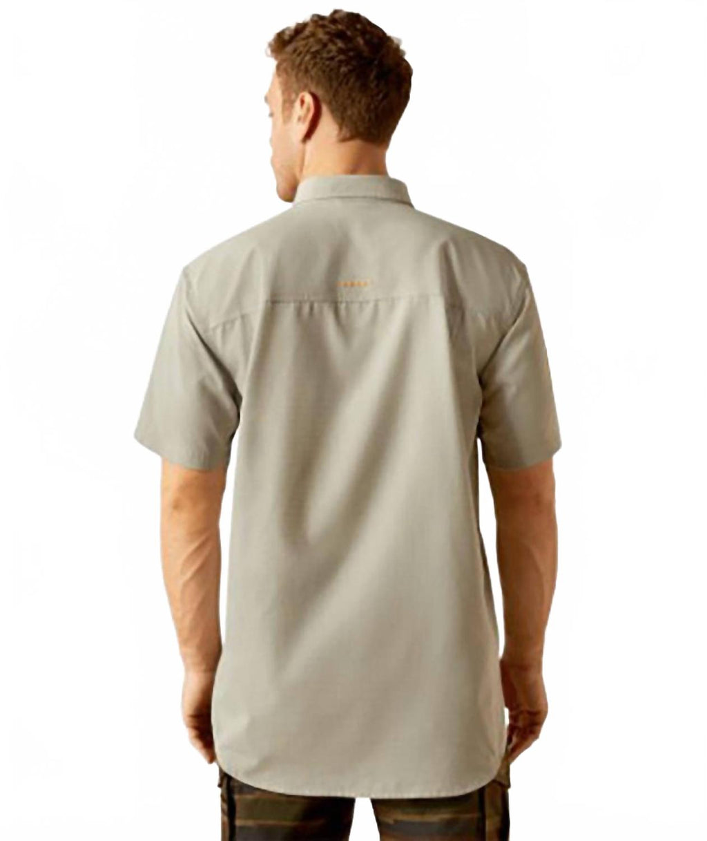 Men's Rebar Made Tough 360 Airflow Short Sleeve Work Shirt In Wild Dove