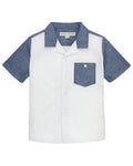 Hope & Henry Pieced Short Sleeve Camp Shirt
