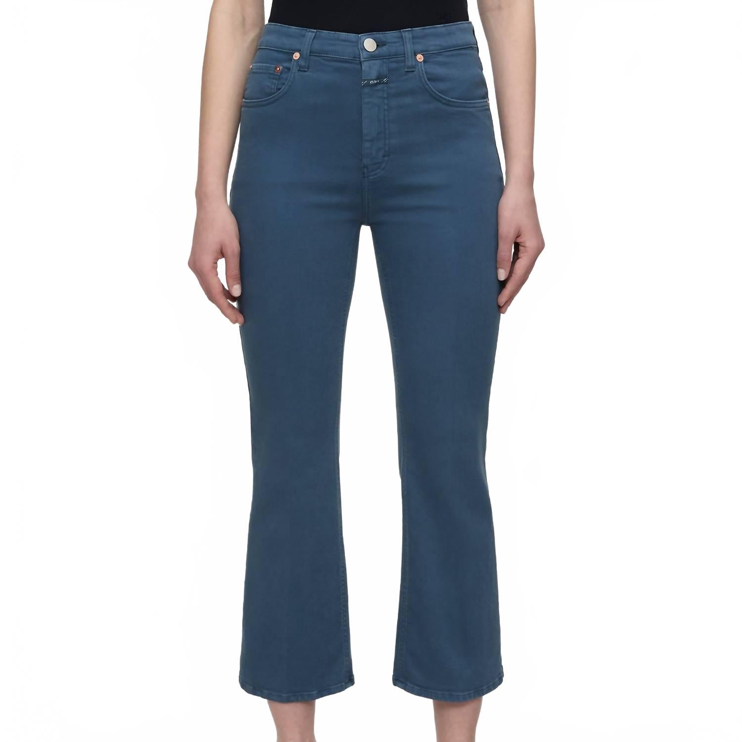 Hi-Sun Cropped Jeans In Graphite Blue
