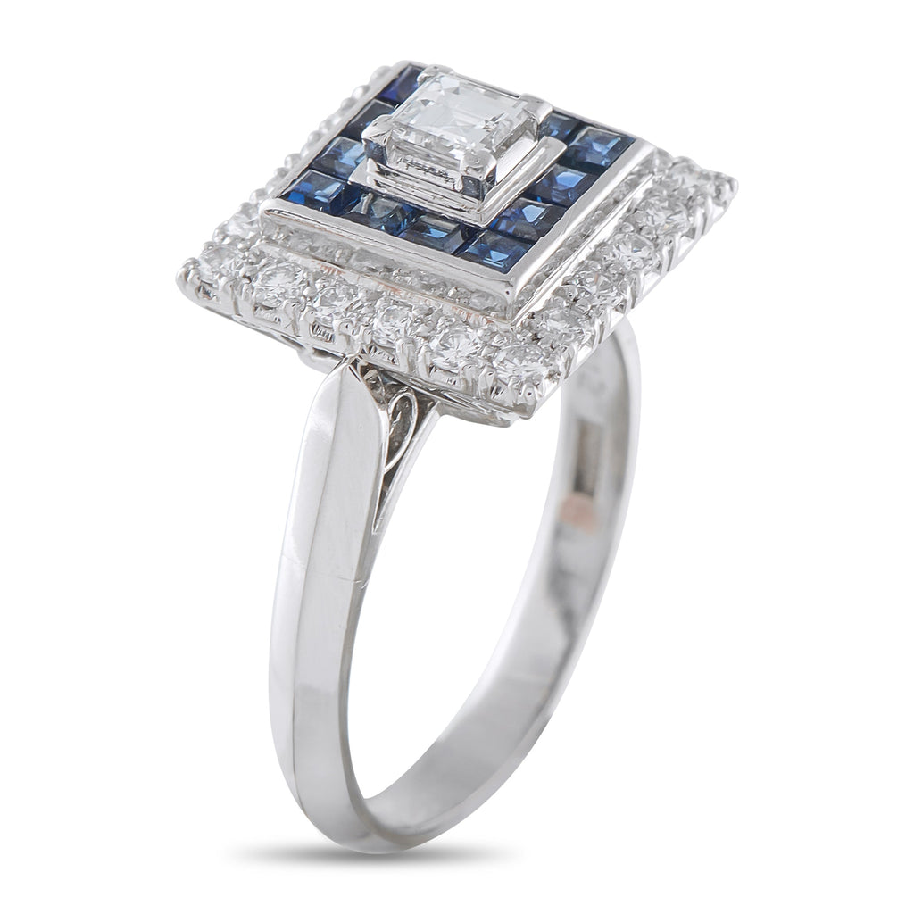 LB Exclusive Platinum 0.40ct Diamond and Sapphire Ring MF15-041426