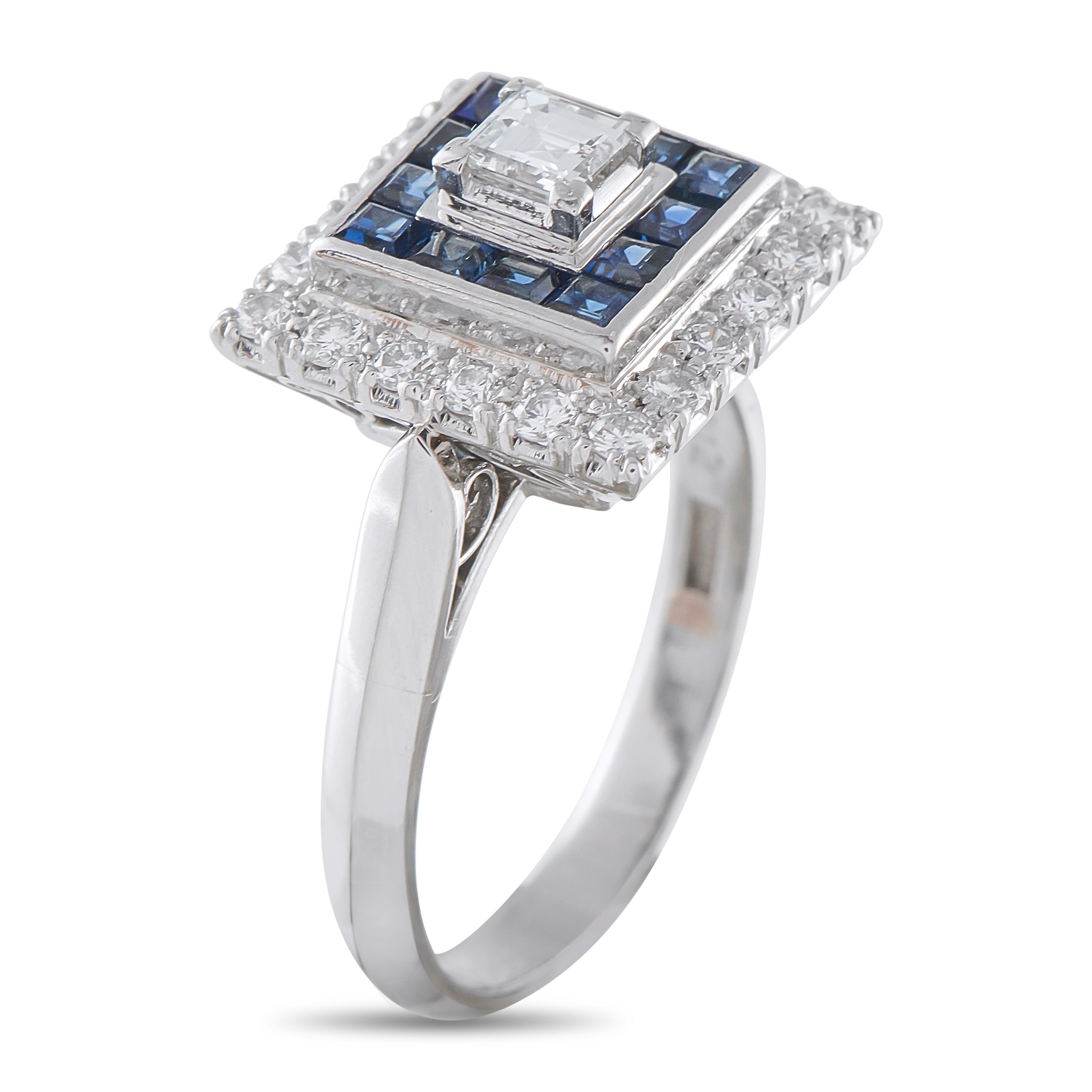 LB Exclusive Platinum 0.40ct Diamond and Sapphire Ring MF15-041426