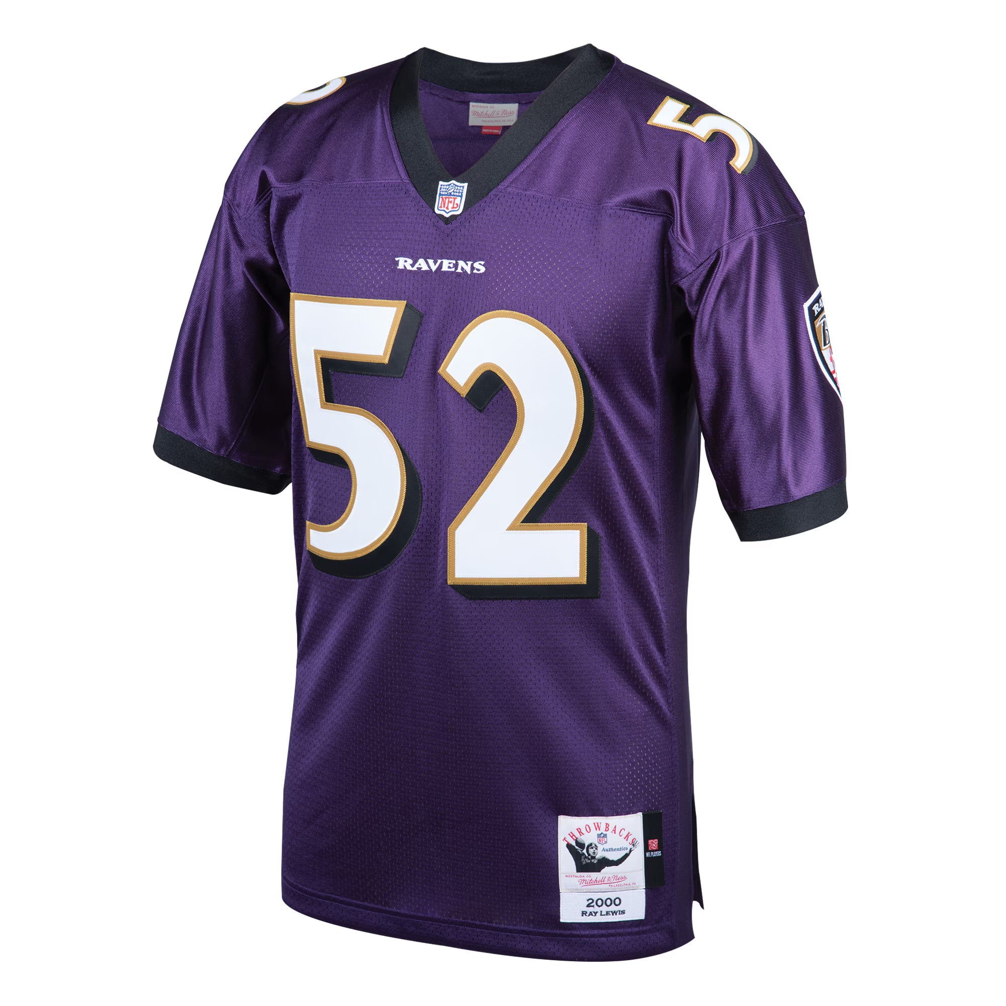 Baltimore Ravens 2000 Ray Lewis Mitchell & Ness Purple Authentic Throwback Retired Player Jersey