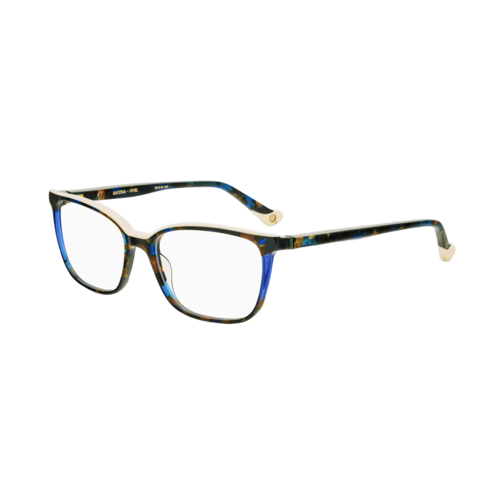 Bayona Rectangular Tortoiseshell and Blue Acetate Eyeglasses
