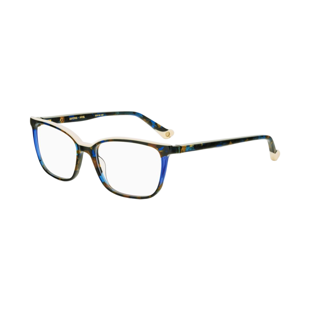 Bayona Rectangular Tortoiseshell and Blue Acetate Eyeglasses