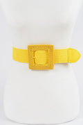 Square Straw Buckle Belt